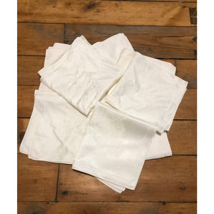 Vintage Cloth Napkins Victorian Style set of 9 16" х 16" White